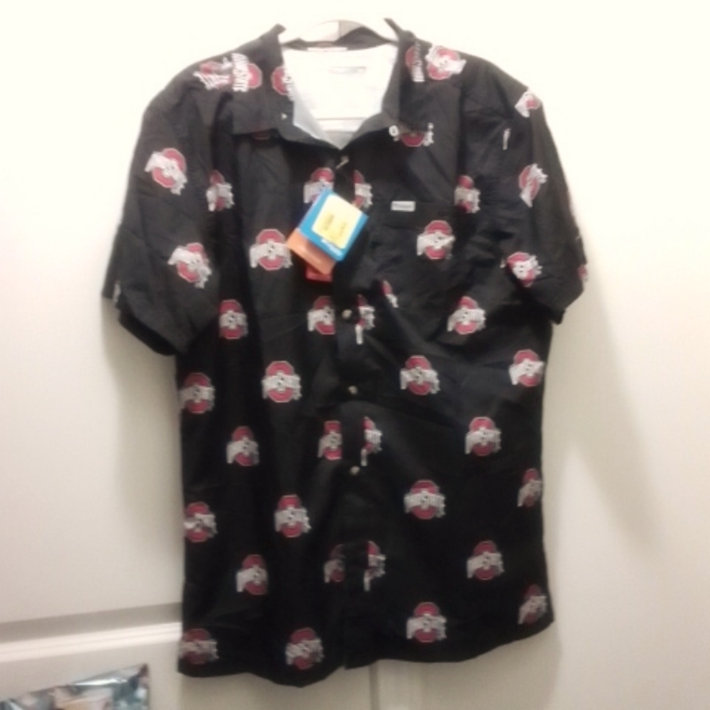 NWT OHio State button down short sleeve shirt